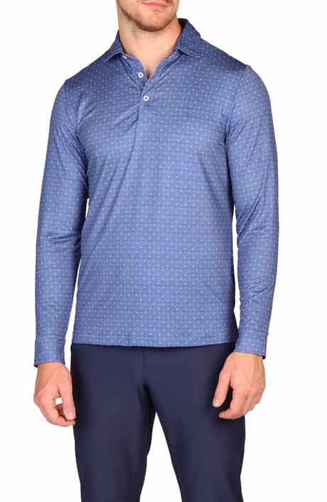 TailorByrd Club Print Long Sleeve Performance Polo