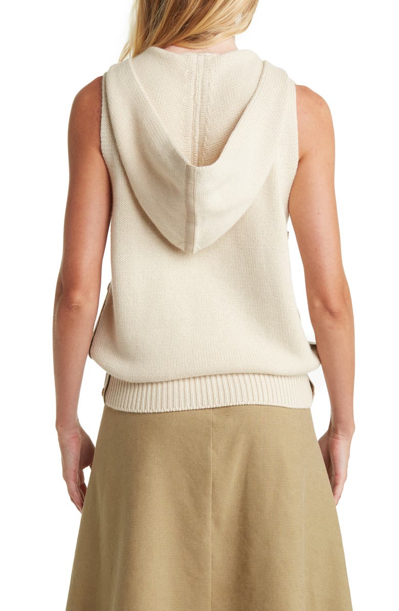 FERRAGAMO Side Snap Button Knit Cashmere Blend Hooded Vest, Alternate, color,