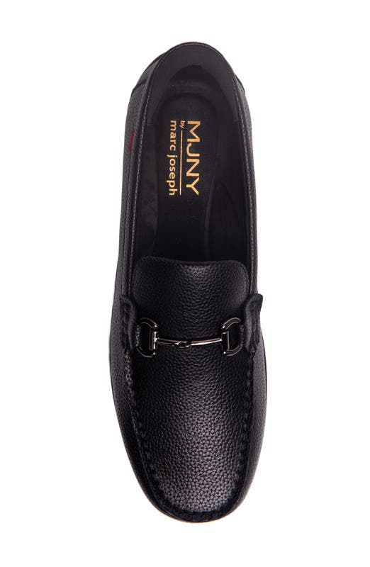Marc Joseph New York Elliot Road Hands Free Technology Leather Buckle Loafer, Alternate, color, Black Grainy Leather