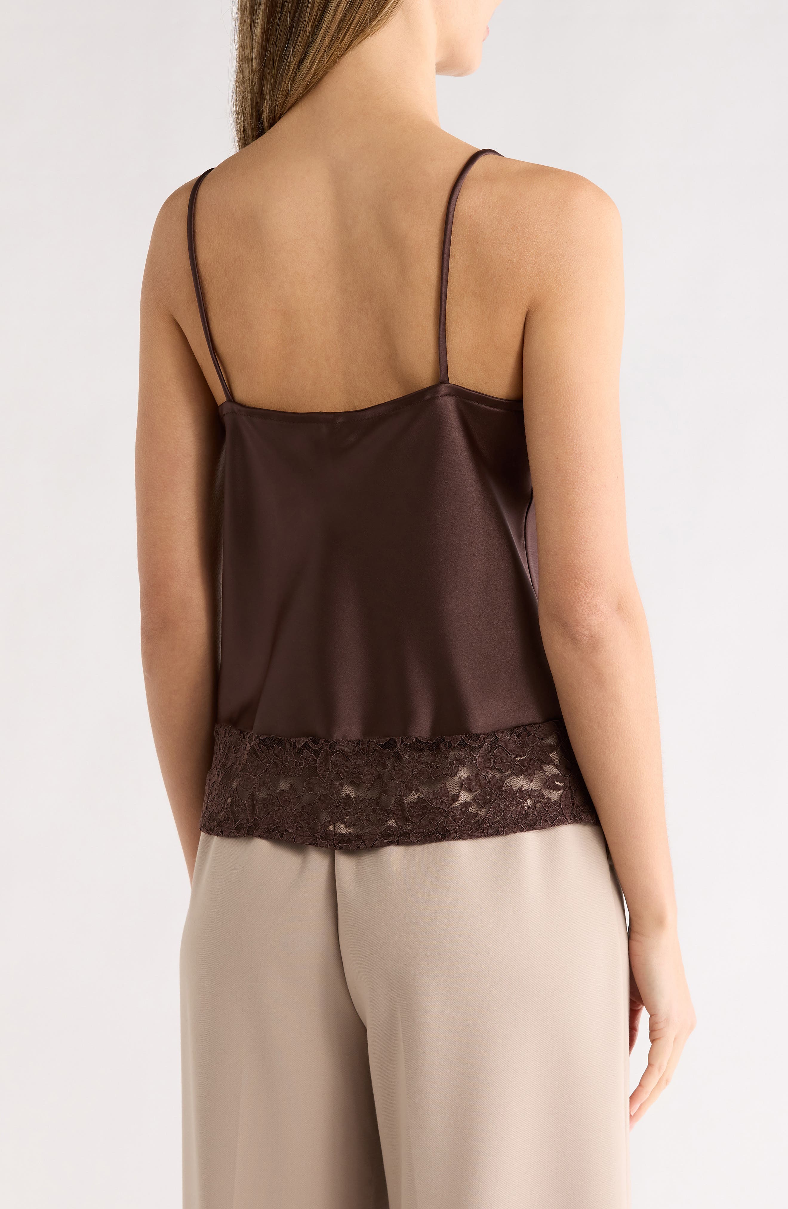 Lace Trim Satin Camisole - image 4