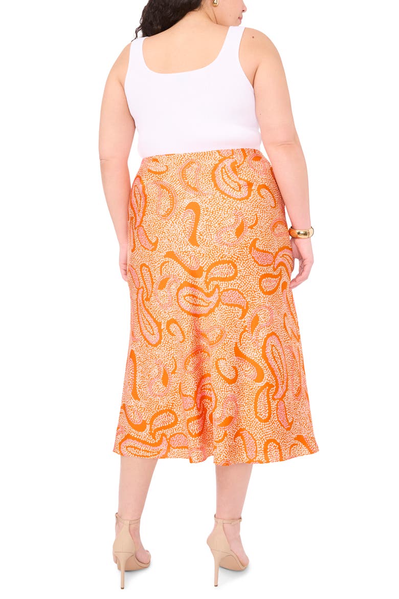 Print Midi Skirt, Alternate, color, RUSSET ORANGE