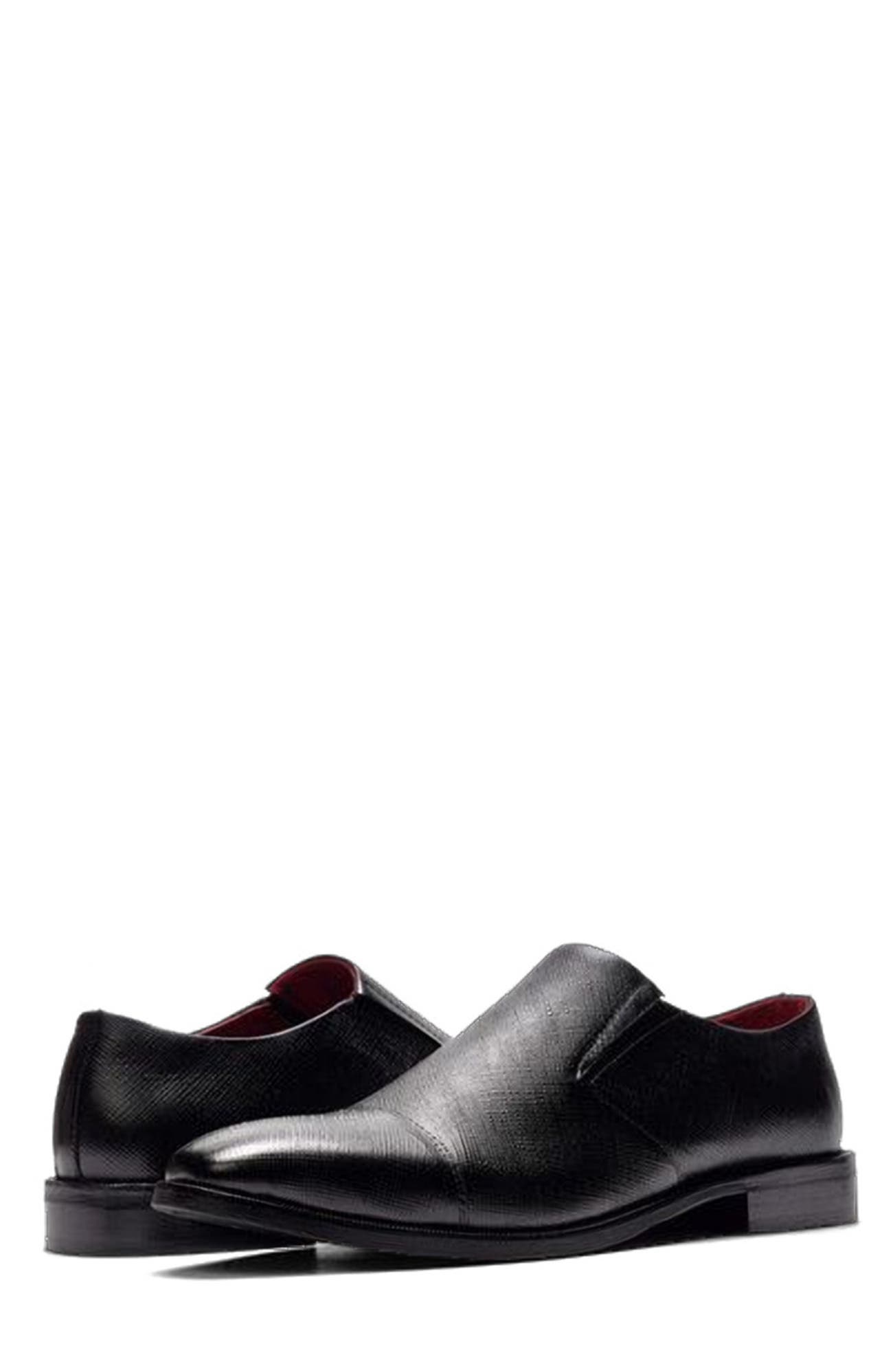 CARLOS SANTANA Eclipse Cap Toe Loafer, Alternate, color, Black Leather