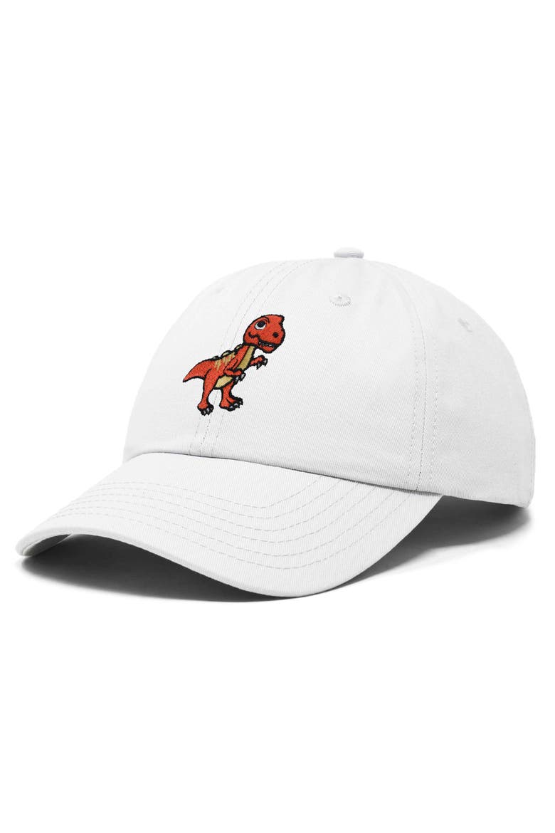 T-Rex Embroidered Casual Cap, Alternate, color, White