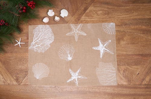 C & F Home C&f Home Sandy Coast Starfish Coral Shells Placemats Set Of 6 Beach Coastal, 14" X 20" In Brown