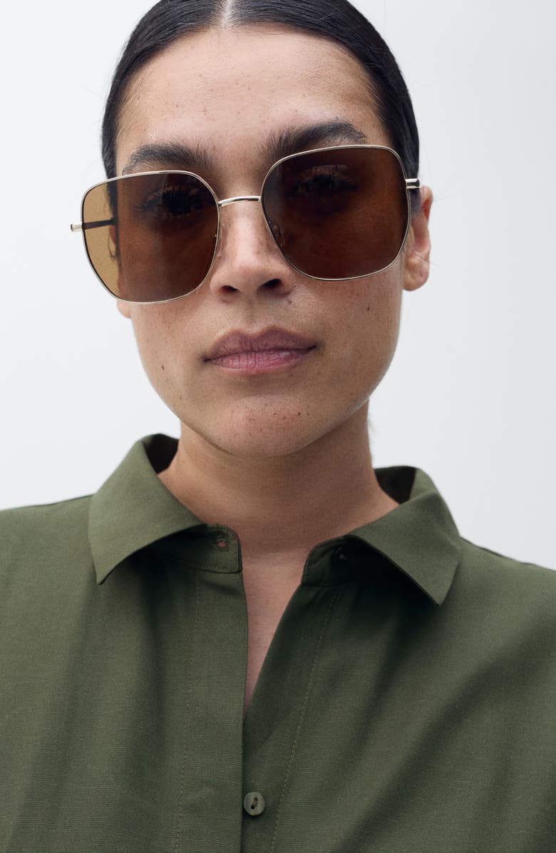 MANGO Belted Shirtdress, Alternate, color, Khaki Green