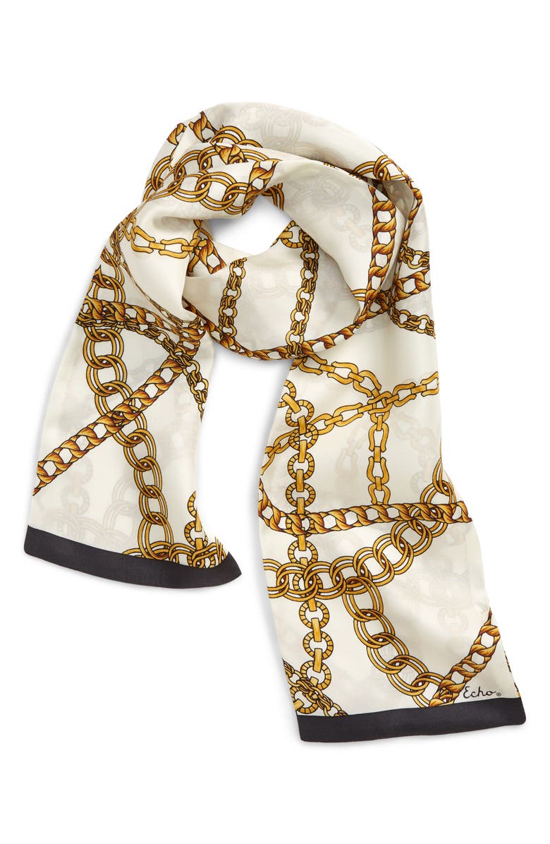 Echo Heritage Chain Silk Scarf, Alternate, color,