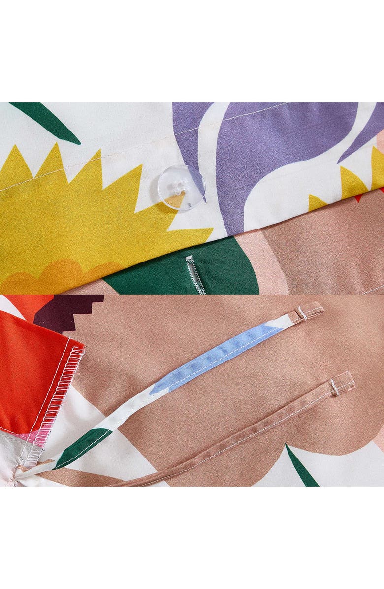 Marimekko Ojakellukka Organic Cotton Percale Comforter & Sham Set, Alternate, color, White Multi