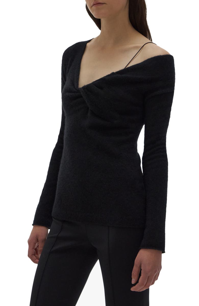 Helmut Lang Bungee Cold Shoulder Wool Blend Sweater, Alternate, color, 