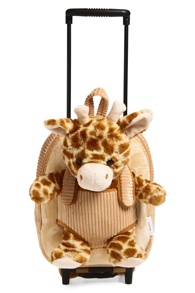 Kids' Giraffe Trolley Rolling Backpack, Main, color, YELLOW