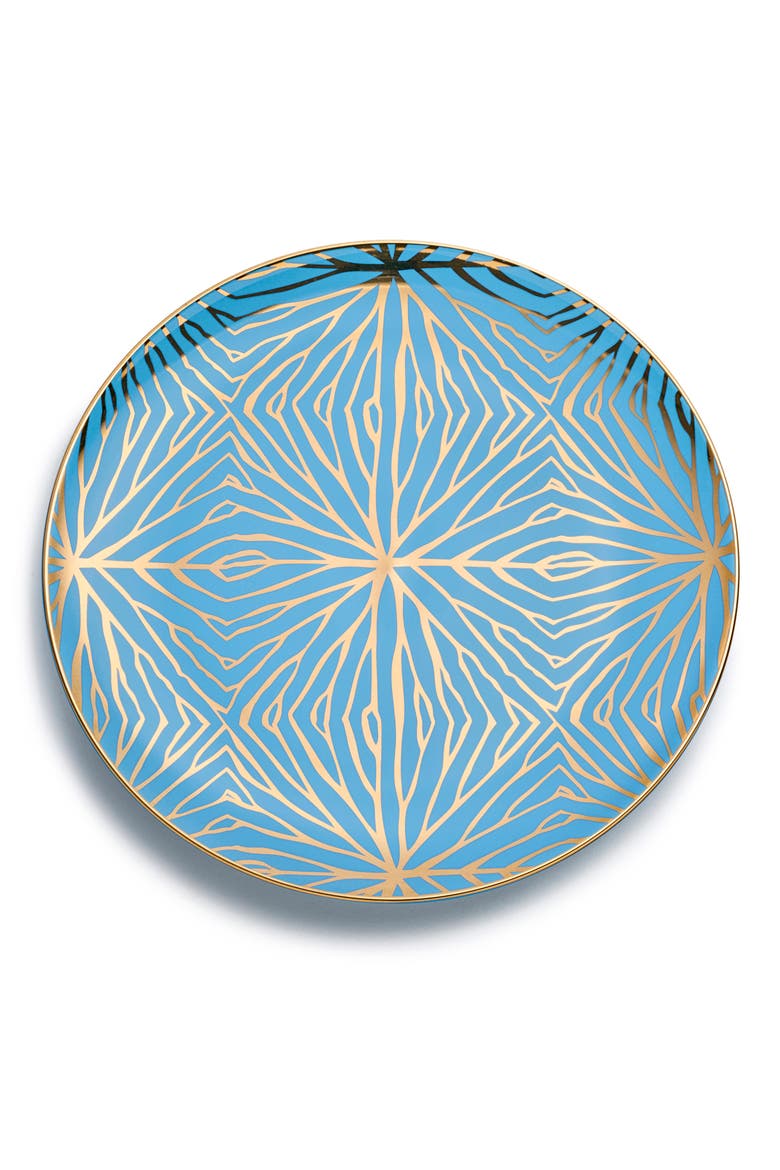 Set of 4 Assorted Talianna Ceramic Dessert Plates, Alternate, color, ASSORTED COLORS AND GOLD