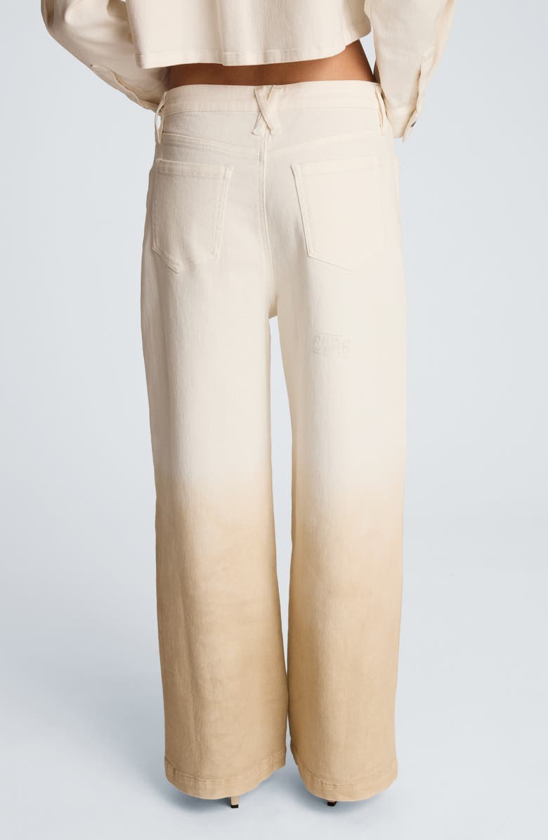 Kenneth Cole Ombré Comfort Stretch High Waist Wide Leg Jeans, Alternate, color, Tan Gradient