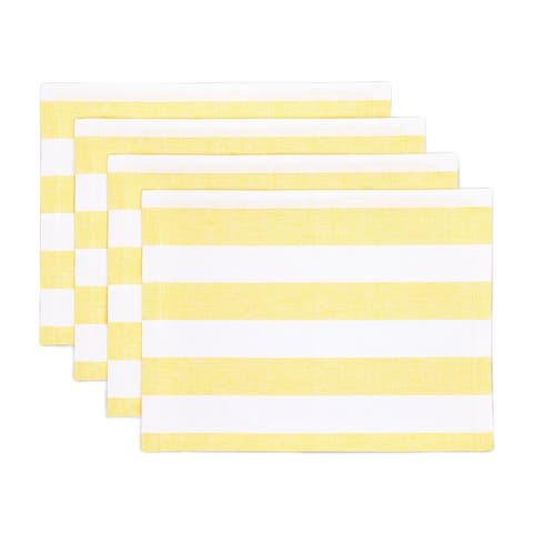 Linen Placemats Set of 4, 14 x 19" - Cabana Stripe