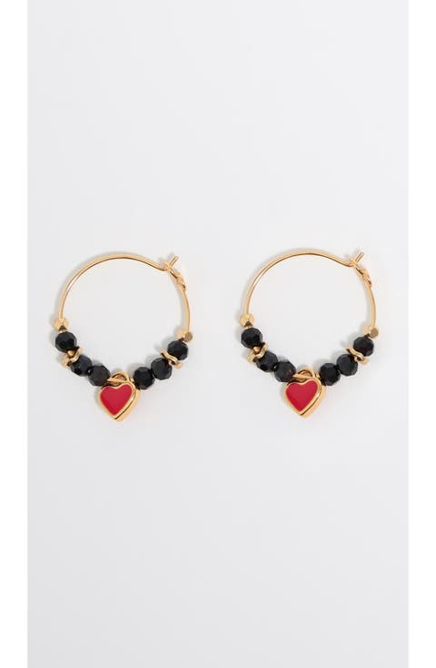 Hoop Heart Earrings