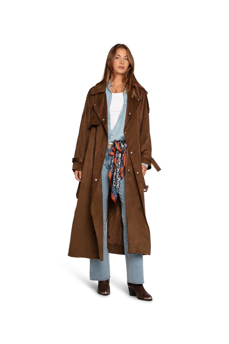 Long Lost Lover Soft Maxi Trench, Alternate, color, Dark brown