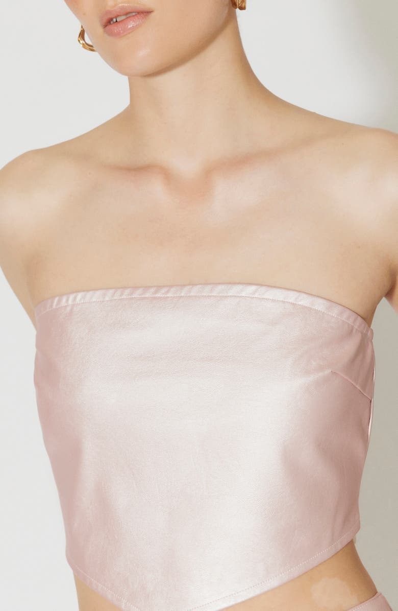 SOMETHING NEW Marie Handkerchief Hem Strapless Crop Top, Alternate, color, 