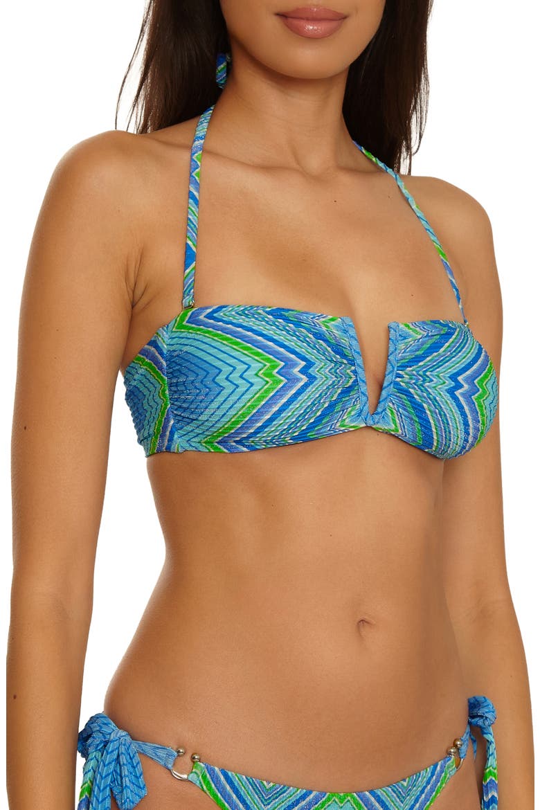 High Neck Bikini Top, Alternate, color, MULTI