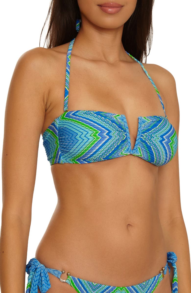 Becca High Neck Bikini Top, Alternate, color, Multi