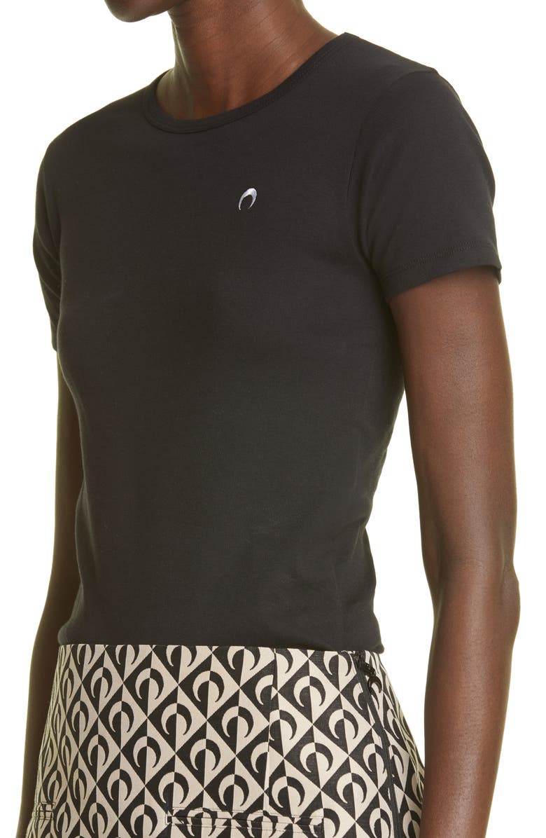 Marine Serre Mini Fit Logo Organic Cotton T-Shirt, Alternate, color, 