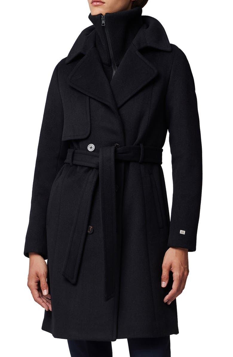Soia & Kyo Fabianne Belted Wool Blend Coat, Main, color, 