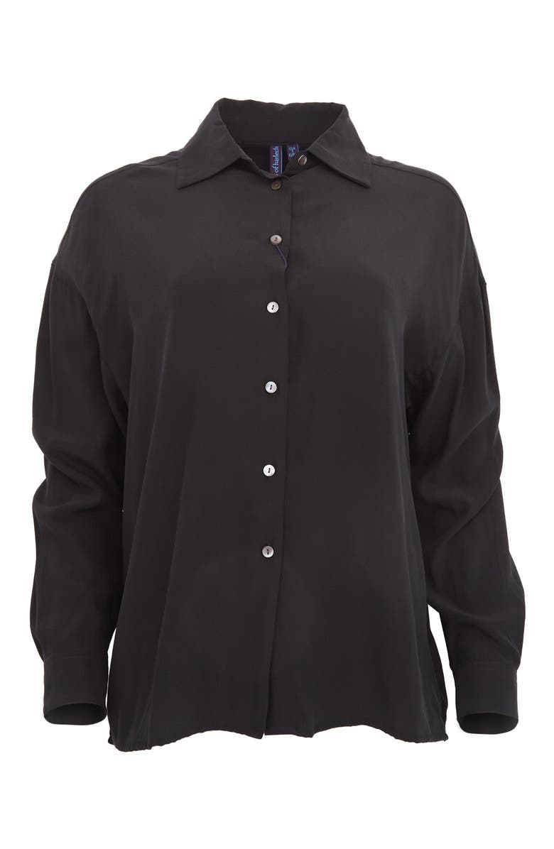Lords of Harlech Sophie Silk Oversized Blouse, Main, color, Black