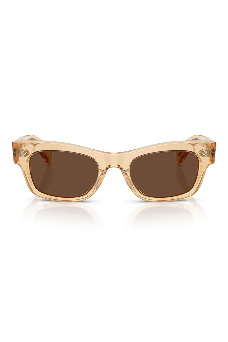 51mm Sonia Polarized Pillow Sunglasses, Main, color, CHAMPAGNE / TERRA POLAR