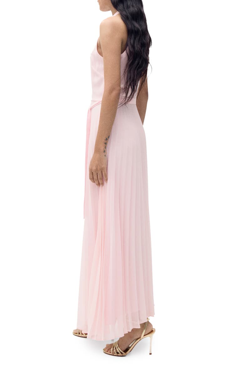 Pleated Sleeveless Chiffon Maxi Dress, Alternate, color, PINK