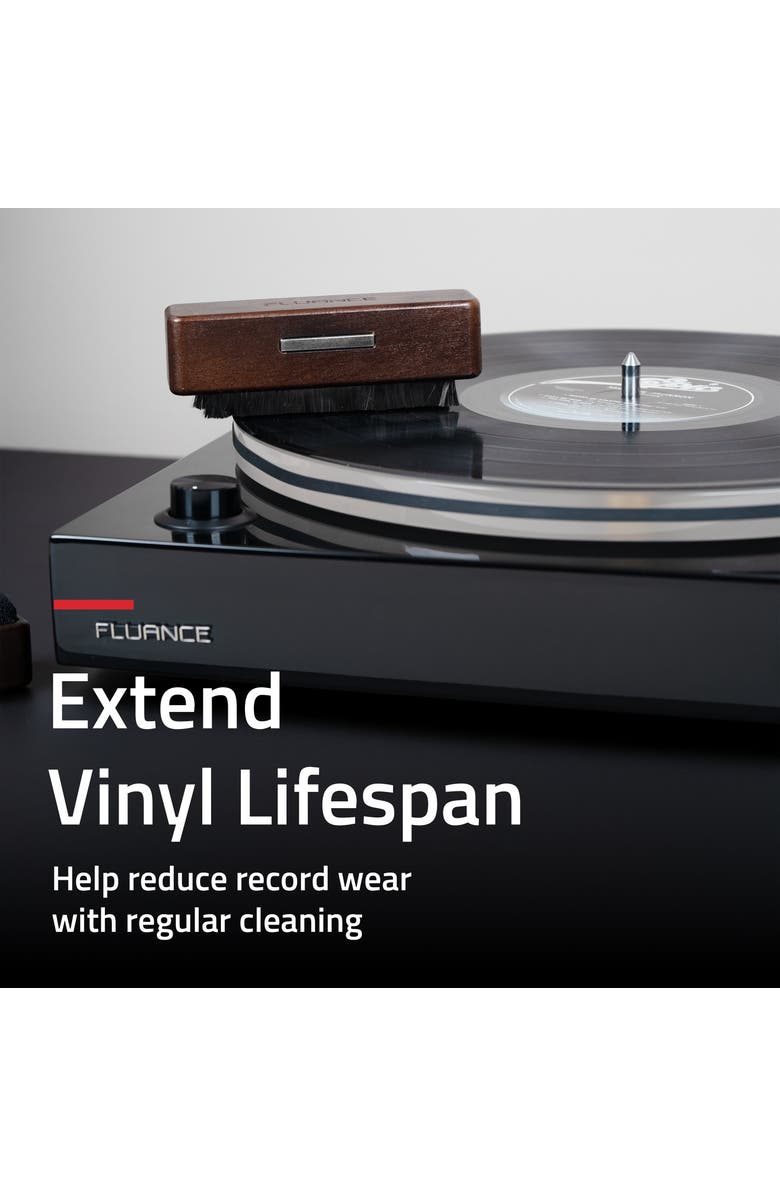 Fluance Vinyl Record Anti-Static Carbon Fiber Brush, Alternate, color, Natural Walnut