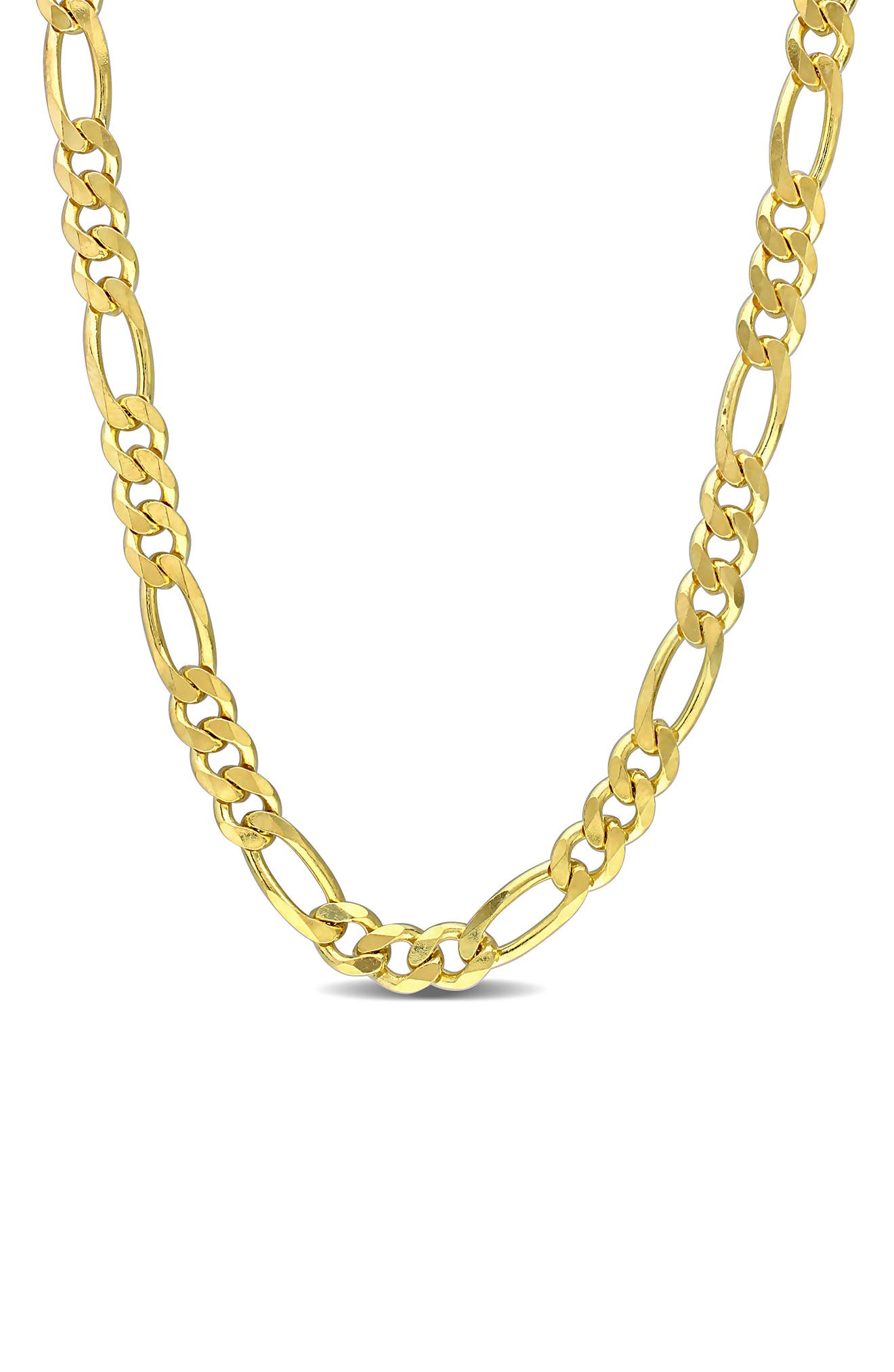 DELMAR 18K Gold Plated Figaro Chain Link Necklace