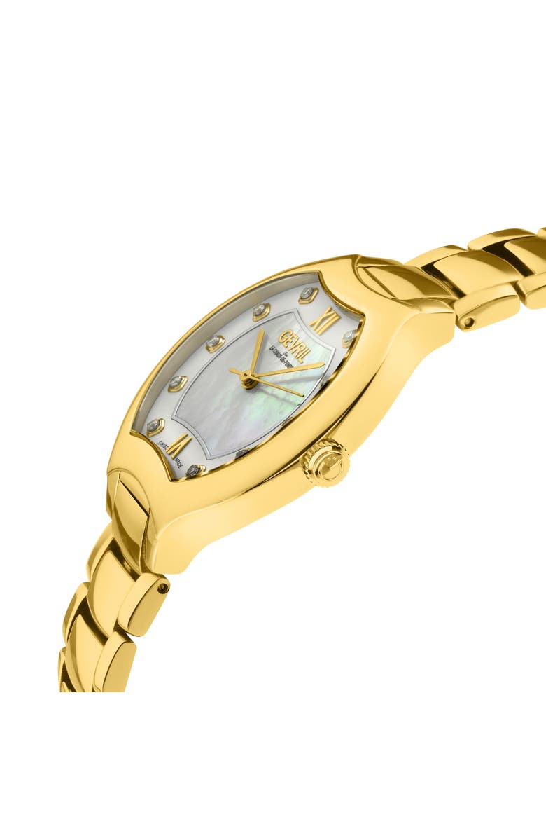 GEVRIL Lugano Swiss Diamond Watch, 35mm - 0.1ct., Alternate, color, Gold