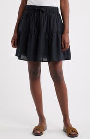 Caslon® Tie Waist Miniskirt