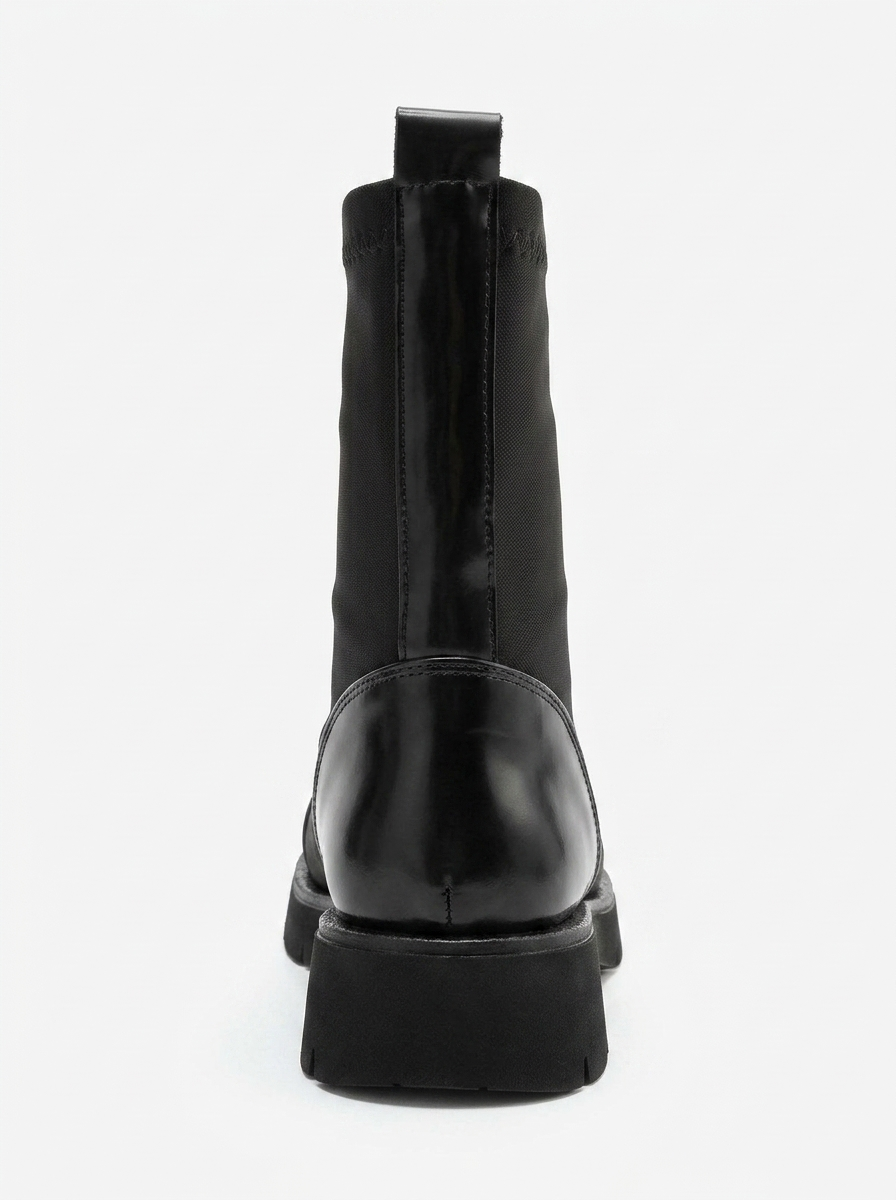 Talessia Scuba Block Heel Sock Boot, Alternate, color, Black