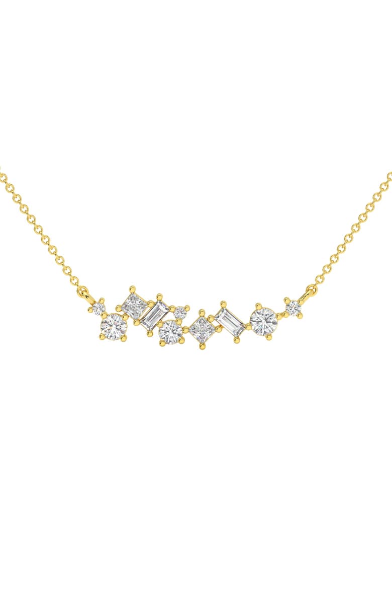 1Ct TW Diamond Mixed Fancy Shape Designer Necklace 14k Gold Lab Grown Pendant, Main, color, 14k Yellow Gold