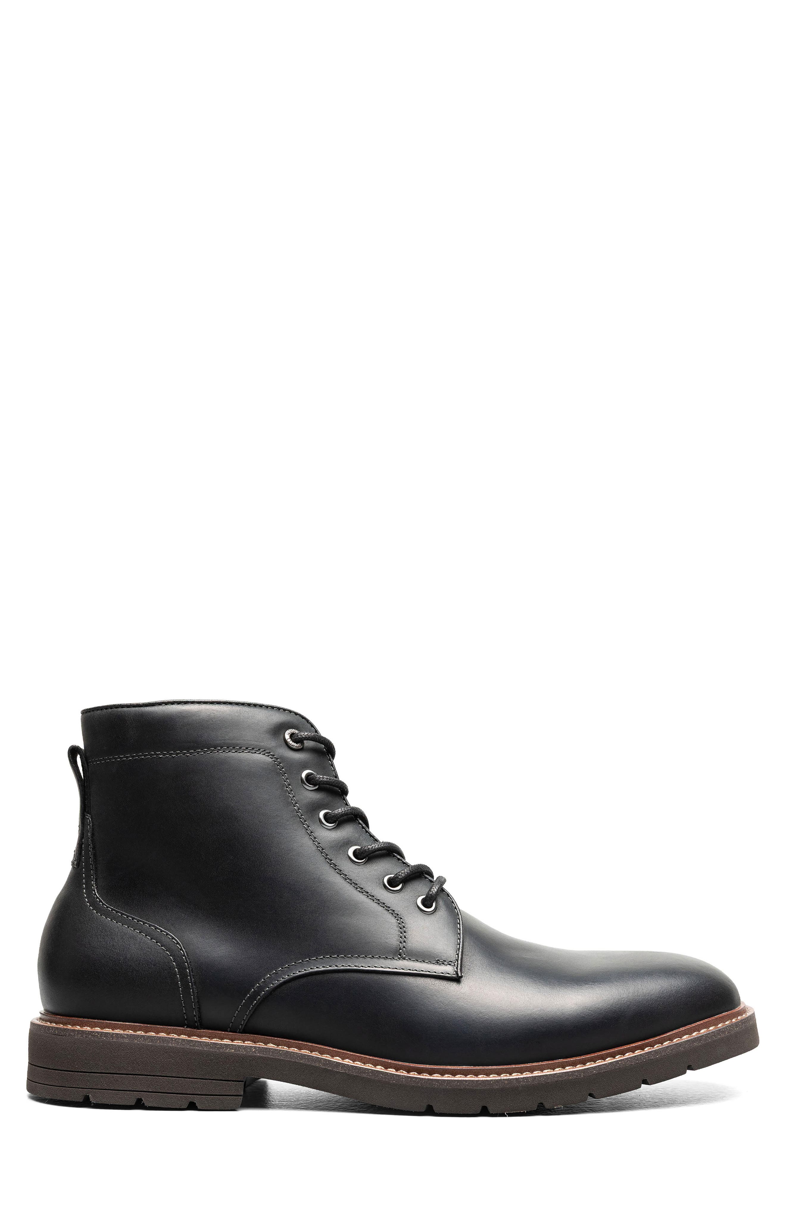 Redford Lugged Plain Toe Boot, Alternate, color, BLACK
