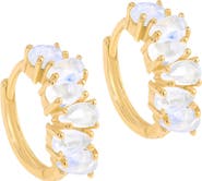 YS GEMS Lab Created Gemstone Huggie Hoop Earrings