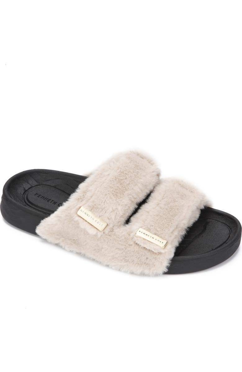 Kenneth Cole New York Nova Faux Fur Slide Sandal, Main, color,
