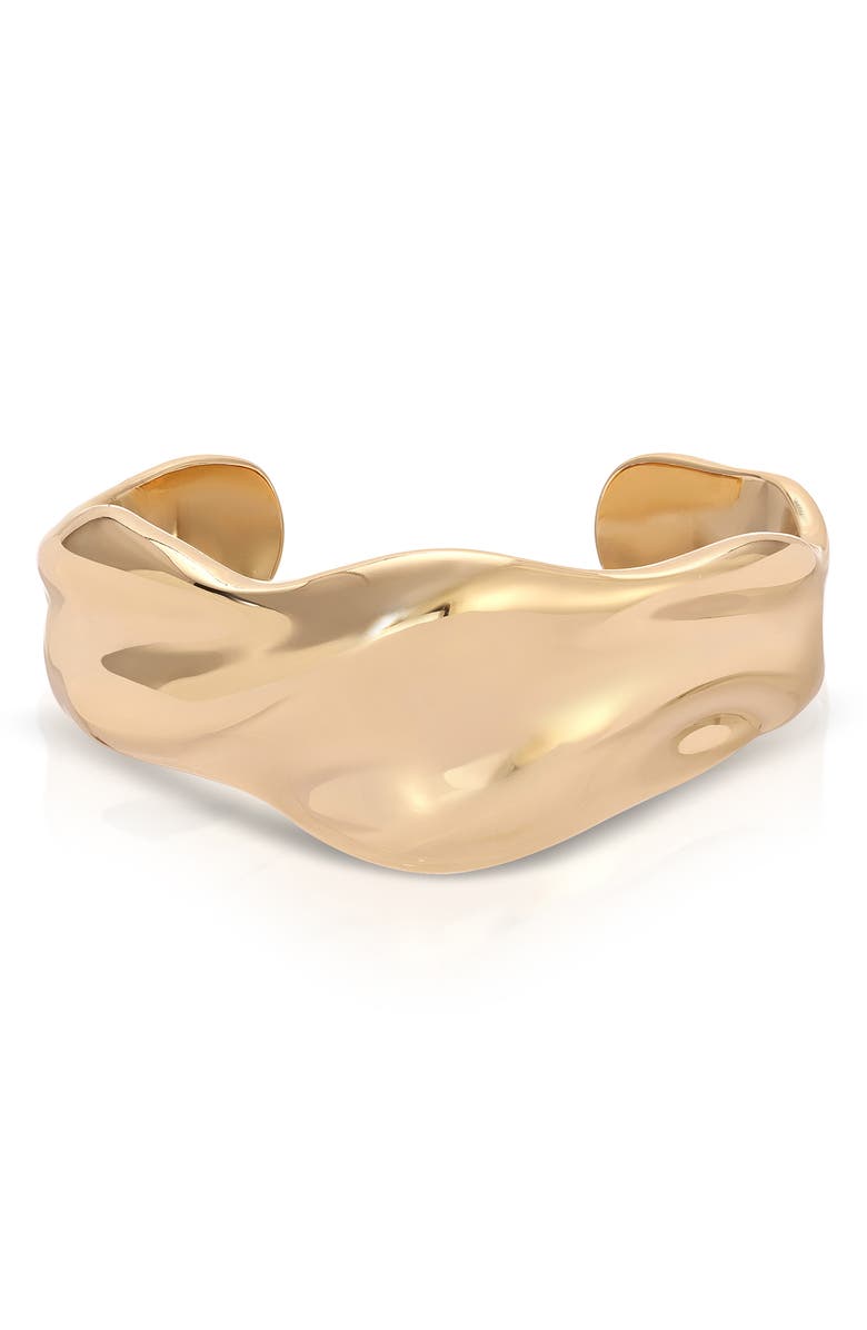 Ettika Textured Cuff Bracelet, Main, color, Gold
