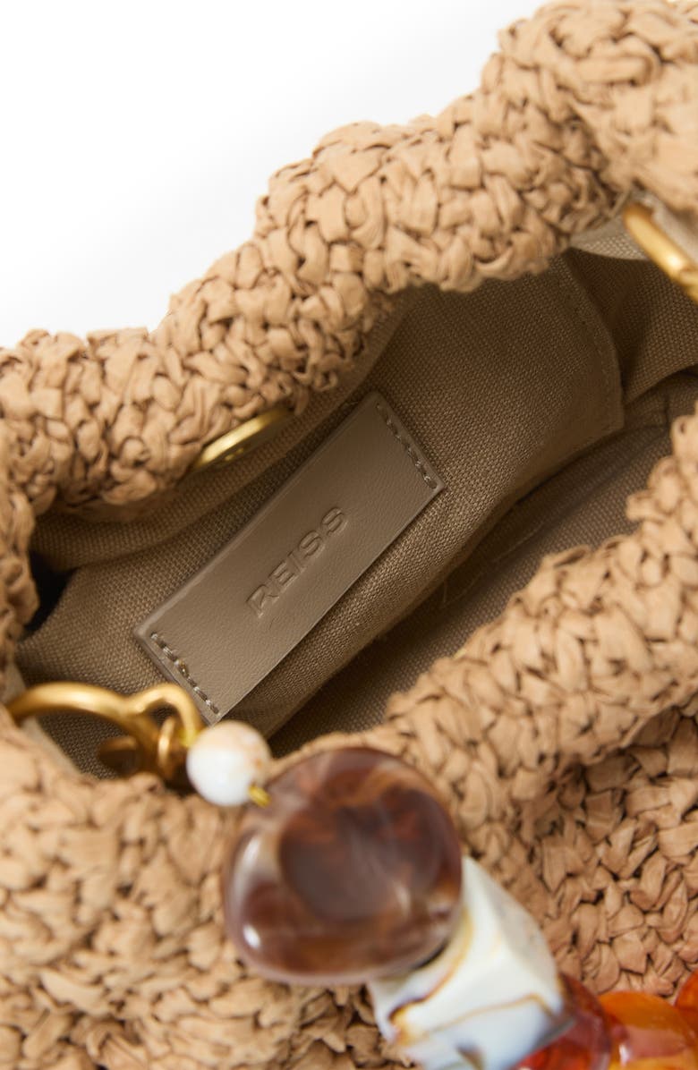 Reiss Erin Woven Straw Top Handle Bag, Alternate, color, Natural