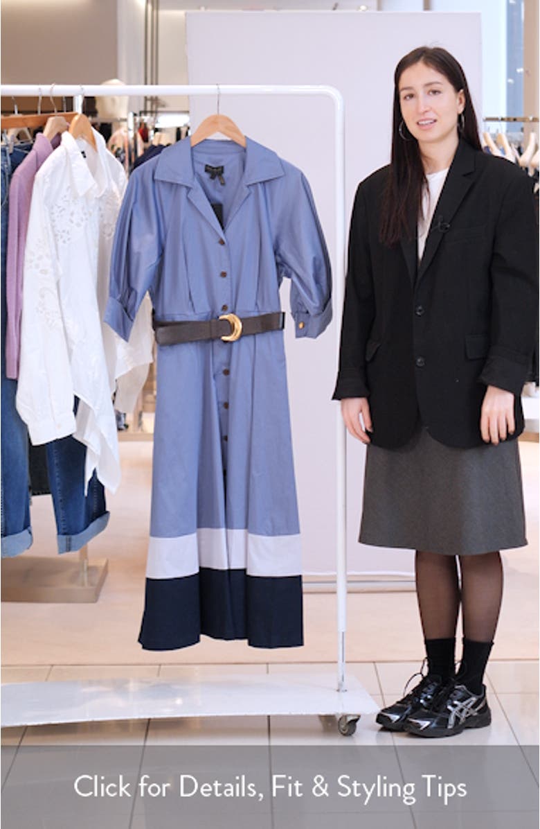 Belted Stretch Cotton Shirtdress, sales video thumbnail