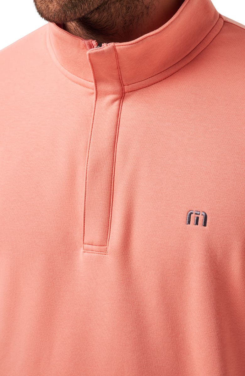 TravisMathew Cloud 2.0 Quarter Zip Pullover, Alternate, color, Terra Cotta