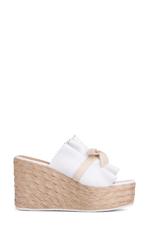 Beautiisoles Noelle Espadrille Platform Wedge Slide Sandal In White