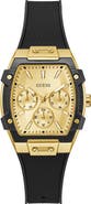 GUESS Multifunction Silicone Strap Watch, 35mm