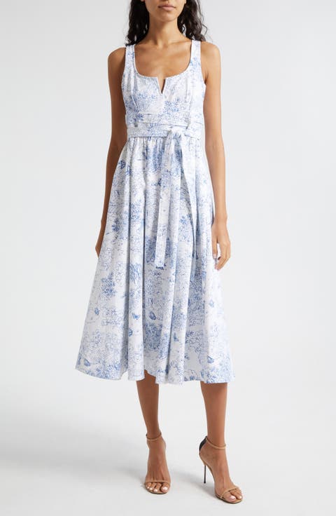 Ebba Garden Toile Stretch Cotton Dress