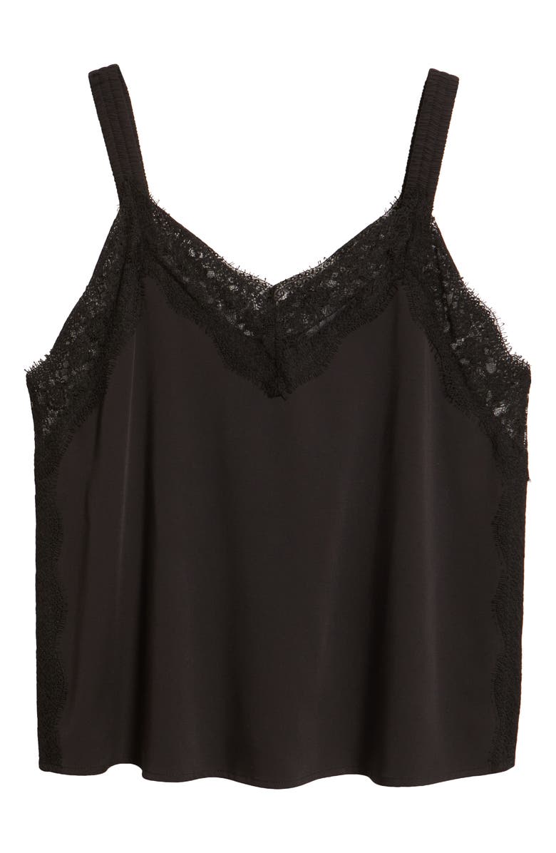 Wit & Wisdom Lace Detail Camisole, Alternate, color, Black