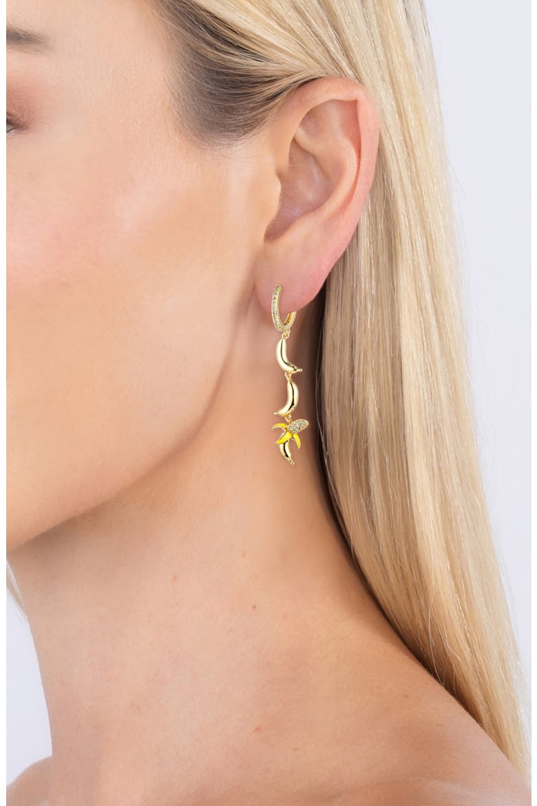 Shirin Banana Cubic Zirconia Linear Drop Earrings, Alternate, color, GOLD