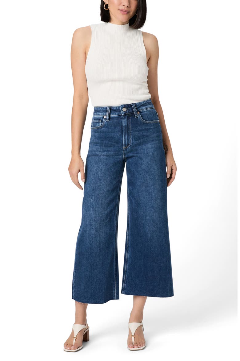 Anessa Raw Hem High Waist Wide Leg Jeans, Alternate, color, VENETIAN BREEZE