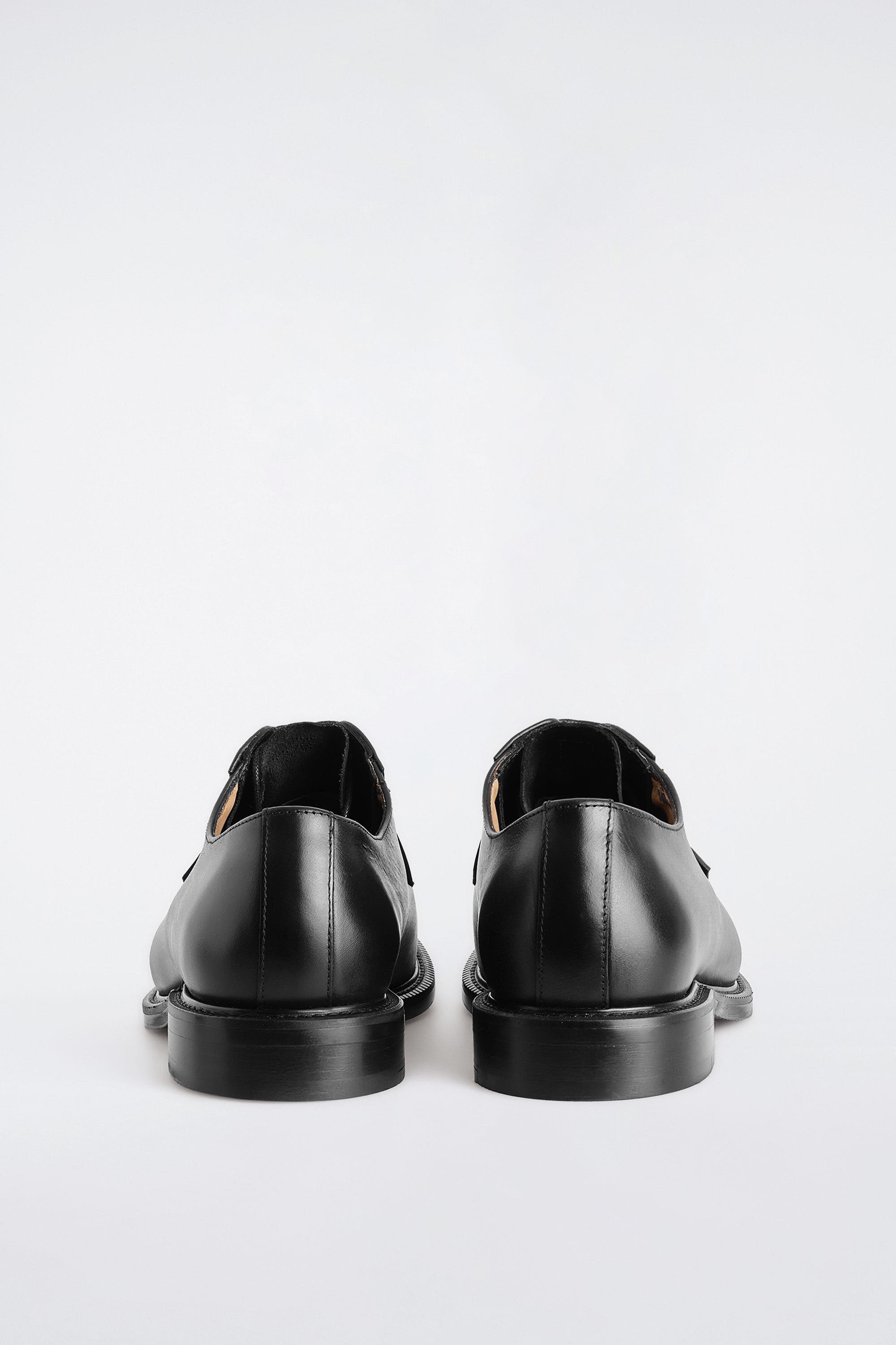 COS Leather Derby Shoes, Alternate, color, Black