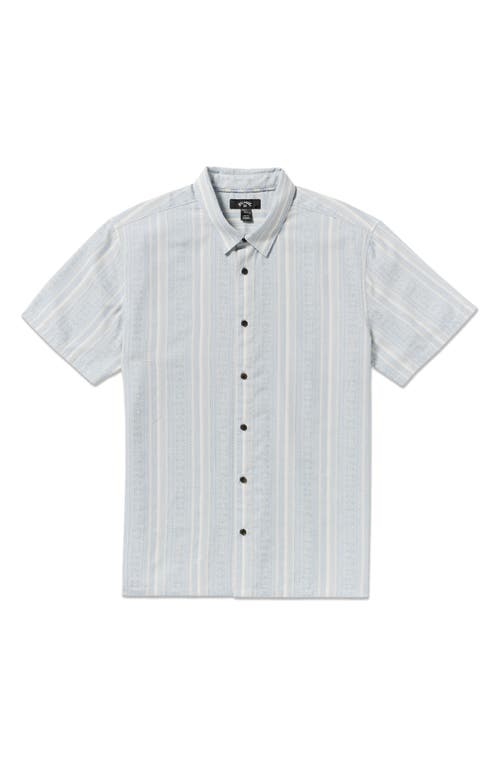 Billabong Sunshine Garage Stripe Short Sleeve Button-up Shirt In Brown