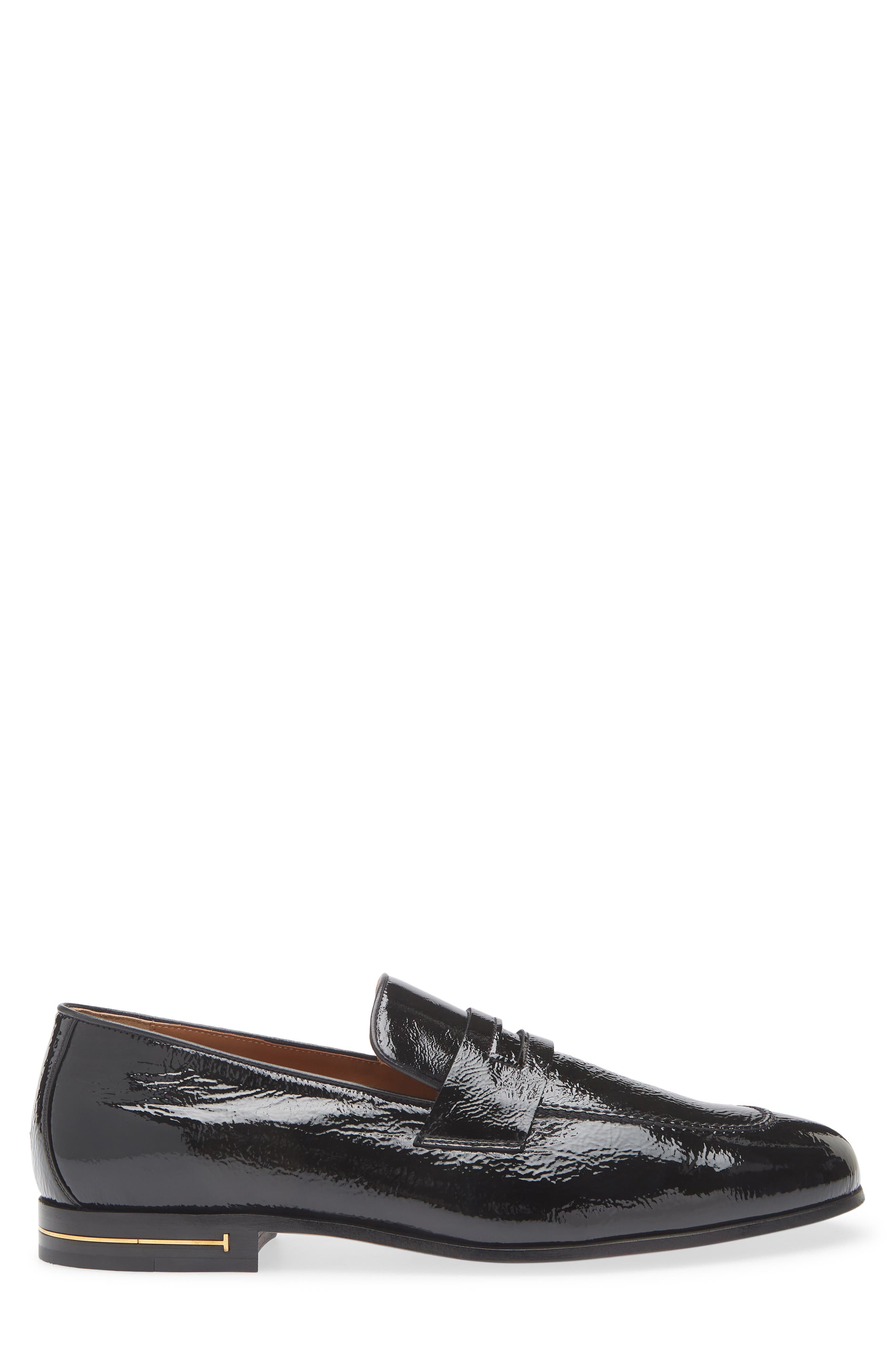 TOM FORD T Heel Penny Loafer, Alternate, color, 1N001 Black