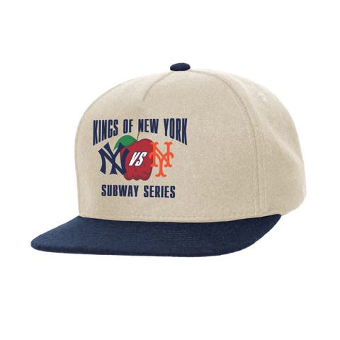 Cream New York Yankees vs. New York Mets Subway Series Matchup Pro Pinch Snapback