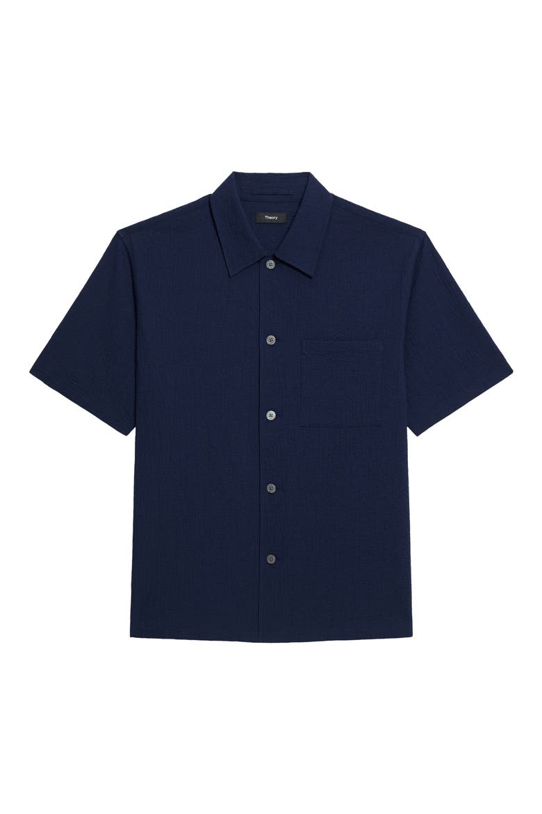 Mini Texture Short Sleeve Button-Up Shirt, Alternate, color, BALTIC - XHX